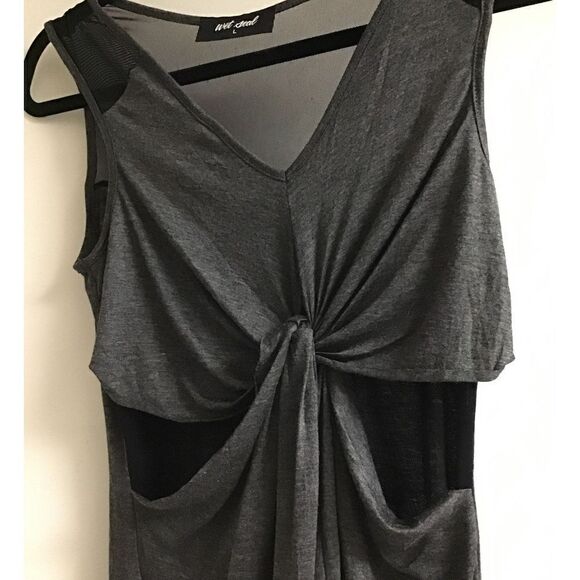 NWOT~Wet Seal Charcoal/Black Knit Cutout Mini Dress Sz Large - Picture 2 of 3